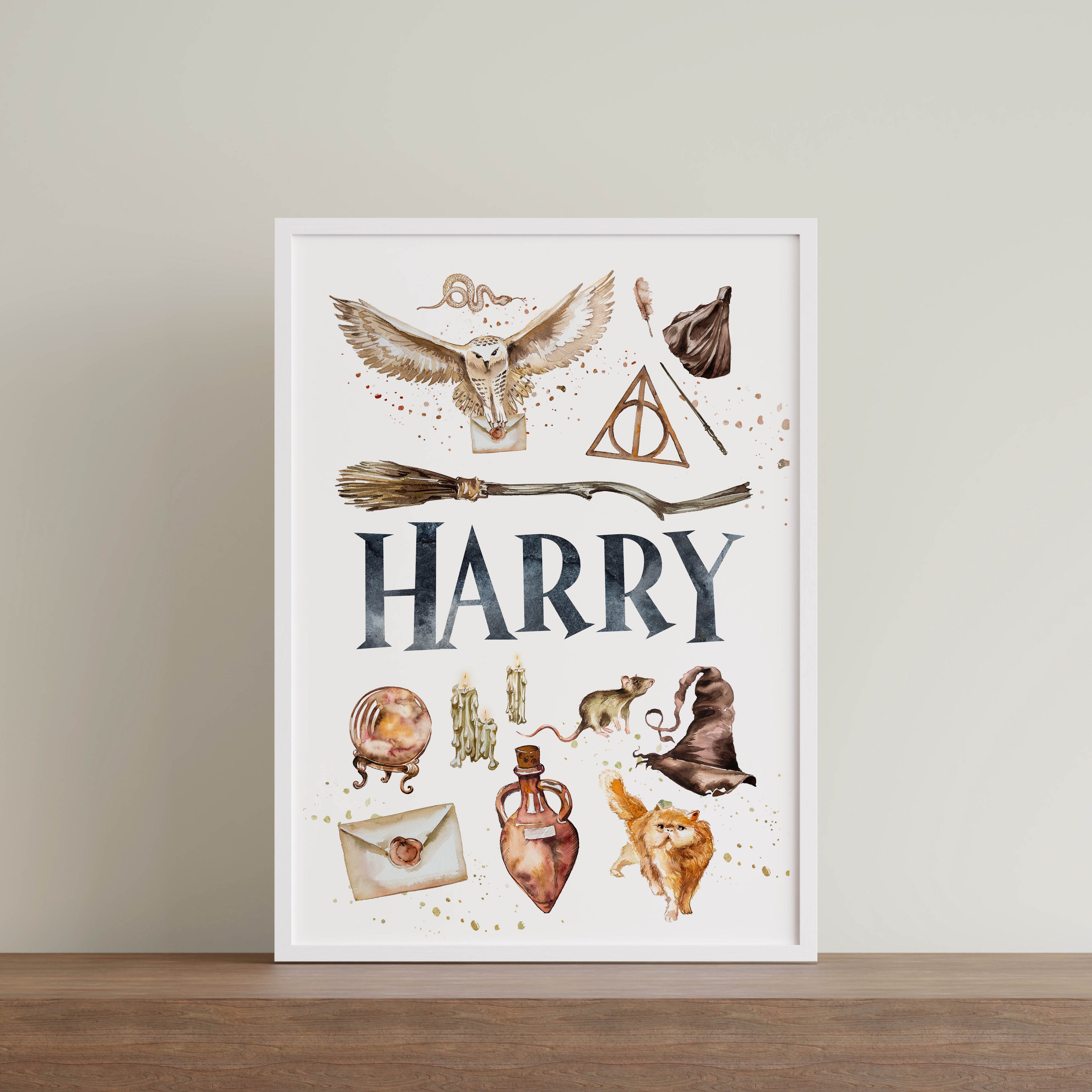 Harry Potter Theme Name Print Set of 3