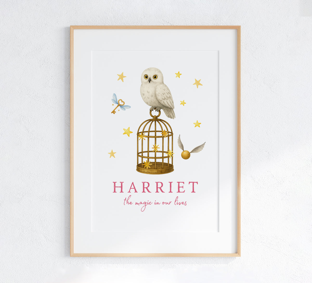 Magical Owl Theme Custom Name Print