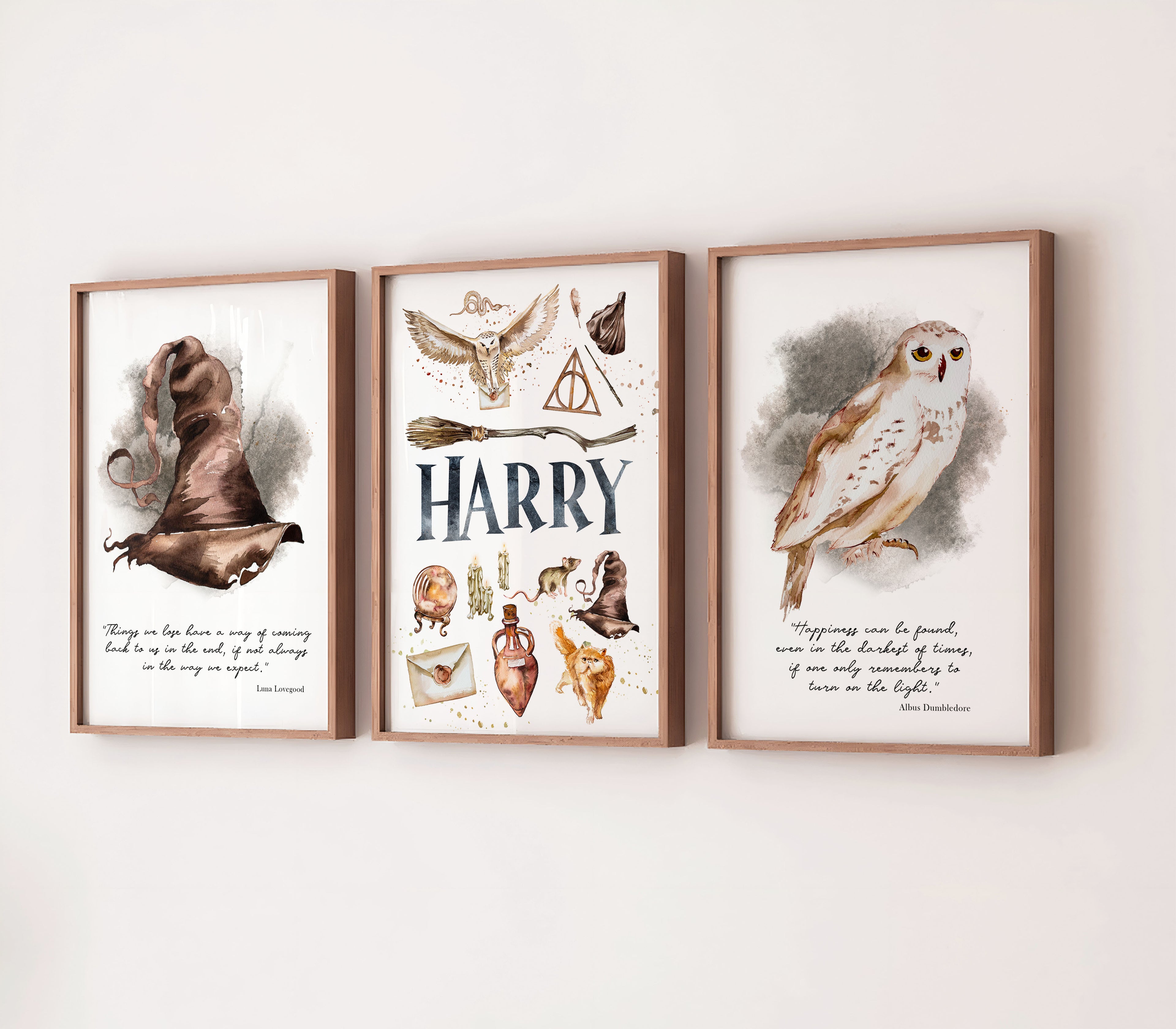 Harry Potter Theme Name Print Set of 3